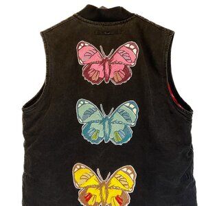 Vintage Carharrt Chore Vest - One of a Kind - Art Embroidery